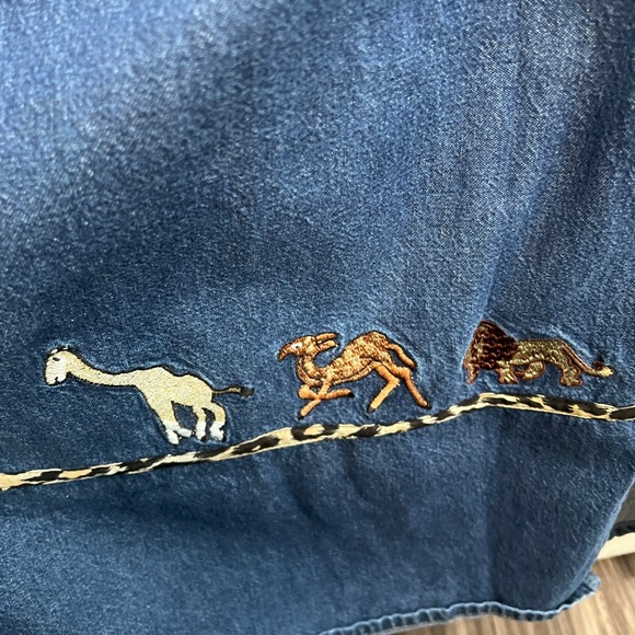 MPH Collection 90s denim embroidered midi maxi dress size XL - Picture 7 of 8